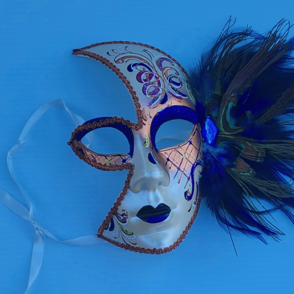 Mardi Gras mask masquerade mask Venetian party eye featers hand crafted original
